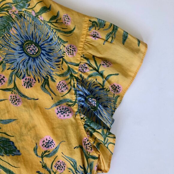 Madewell Floral Flutter Sleeve Blouse, XL - Picture 3 of 10